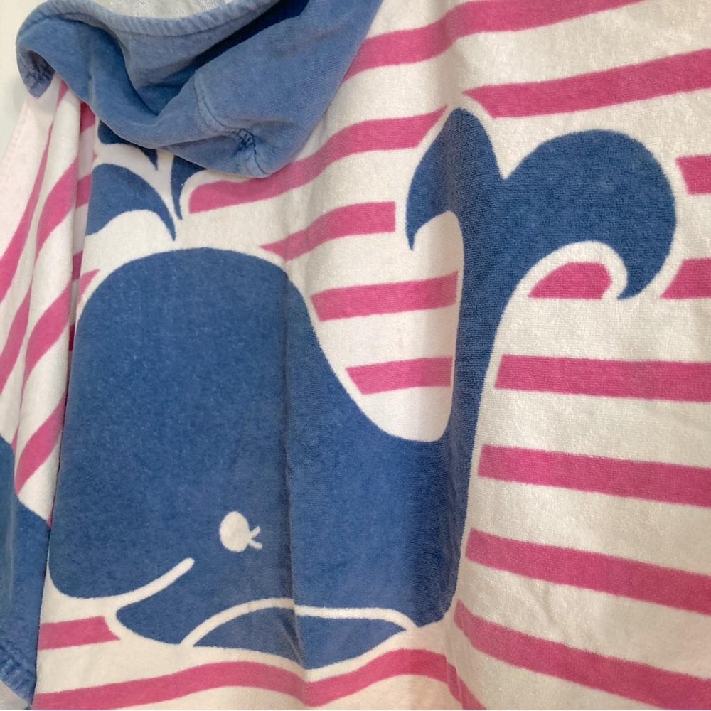 POTTERY BARN Kids Whale Bath Beach Wrap Towel Pink Blue 46" Wide x 29" Long - Picture 6 of 15